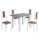 Ver imagem 2 de Conjunto Sala de Jantar Bahia Mesa Tubo 120x75cm Tampo Pedra Granito Topázio com 4 Cadeiras