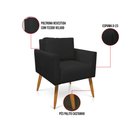 Ver imagem 6 de Kit 2 Poltronas Aline Veludo Preto Pés Palito Castanho - D’Rossi
