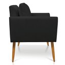 Ver imagem 4 de Kit 2 Poltronas Aline Veludo Preto Pés Palito Castanho - D’Rossi