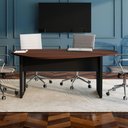 Ver imagem 1 de Mesa para Reunião Formato Orgânico MDP 183cm Louro Preto com Preto F5 Office