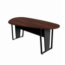 Ver imagem 4 de Mesa para Reunião Formato Orgânico MDP 183cm Louro Preto com Preto F5 Office