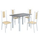 Ver imagem 2 de Conjunto Sala de Jantar Bahia Mesa Tubo 120x75cm Tampo Pedra Granito Topázio com 4 Cadeiras