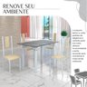 Conjunto Sala de Jantar Bahia Mesa Tubo 120x75cm Tampo Pedra Granito Topázio com 4 Cadeiras - 6