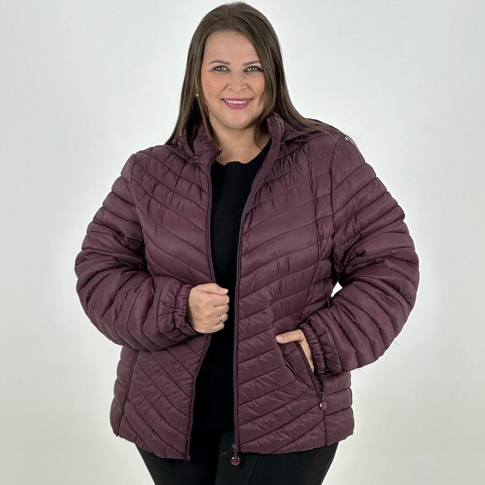 Jaqueta de Nylon City Lady Plus Size Feminina G2 Vinho