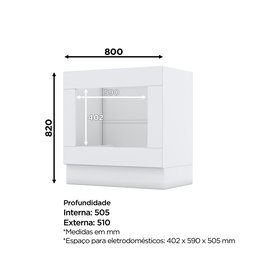 Balcão para Forno de Embutir sem Tampo Emily Espresso Móveis - 3