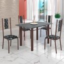 Ver imagem 1 de Conjunto Sala de Jantar Bahia Mesa Tubo 120x75cm Tampo Pedra com 4 Cadeiras