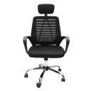 Ver imagem 4 de Kit 2 Cadeiras de Escritório Presidente Tela Mesh Simples com Apoio e Sistema Relax Ribs - Preta