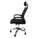 Ver imagem 3 de Kit 2 Cadeiras de Escritório Presidente Tela Mesh Simples com Apoio e Sistema Relax Ribs - Preta