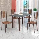 Ver imagem 1 de Conjunto Sala de Jantar Bahia Mesa Tubo 120x75cm Tampo Pedra com 4 Cadeiras