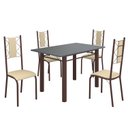 Ver imagem 2 de Conjunto Sala de Jantar Bahia Mesa Tubo 120x75cm Tampo Pedra com 4 Cadeiras