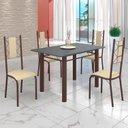 Ver imagem 1 de Conjunto Sala de Jantar Bahia Mesa Tubo 120x75cm Tampo Pedra com 4 Cadeiras