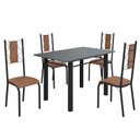 Ver imagem 2 de Conjunto Sala de Jantar Bahia Mesa Tubo 120x75cm Tampo Pedra com 4 Cadeiras