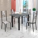 Ver imagem 1 de Conjunto Sala de Jantar Bahia Mesa Tubo 120x75cm Tampo Pedra com 4 Cadeiras