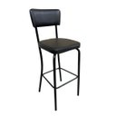 Ver imagem 1 de Banqueta Olivia Altura 65cm para Bar e Cozinha Preta com Assento Confortável Encosto Estofado