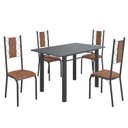 Ver imagem 2 de Conjunto Sala de Jantar Bahia Mesa Tubo 120x75cm Tampo Pedra com 4 Cadeiras