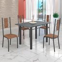 Ver imagem 1 de Conjunto Sala de Jantar Bahia Mesa Tubo 120x75cm Tampo Pedra com 4 Cadeiras