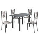 Ver imagem 2 de Conjunto Sala de Jantar Bahia Mesa Tubo 120x75cm Tampo Pedra com 4 Cadeiras