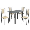 Ver imagem 2 de Conjunto Sala de Jantar Bahia Mesa Tubo 120x75cm Tampo Pedra com 4 Cadeiras