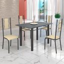 Ver imagem 1 de Conjunto Sala de Jantar Bahia Mesa Tubo 120x75cm Tampo Pedra com 4 Cadeiras