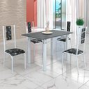 Ver imagem 1 de Conjunto Sala de Jantar Bahia Mesa Tubo 120x75cm Tampo Pedra com 4 Cadeiras