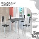 Ver imagem 6 de Conjunto Sala de Jantar Bahia Mesa Tubo 120x75cm Tampo Pedra com 4 Cadeiras