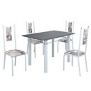 Ver imagem 2 de Conjunto Sala de Jantar Bahia Mesa Tubo 120x75cm Tampo Pedra com 4 Cadeiras