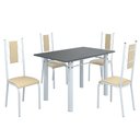 Ver imagem 2 de Conjunto Sala de Jantar Bahia Mesa Tubo 120x75cm Tampo Pedra com 4 Cadeiras
