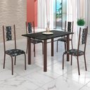 Ver imagem 1 de Conjunto Sala de Jantar Bahia Mesa Tubo 120x75cm Tampo Pedra Ardósia Indiana com 4 Cadeiras