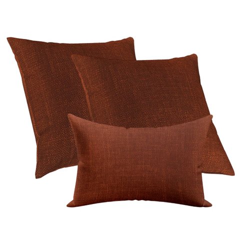 Kit 2 Capas Almofadas Luxo 50x50 + 1 Capa 30x50cm Terracota