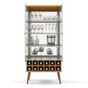 Ver imagem 2 de Cristaleira 2 Portas com Adega Espelhada Seller Patrimar Off White/Cinamomo