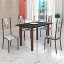 Ver imagem 1 de Conjunto Sala de Jantar Bahia Mesa Tubo 120x75cm Tampo Pedra Ardósia Indiana com 4 Cadeiras