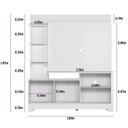 Ver imagem 3 de Estante Ripado para TV até 50 Polegadas MDF 160CMX187CM 2 Portas 4 Prateleiras Alagoas Marrom