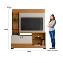 Ver imagem 5 de Estante Ripado para TV até 50 Polegadas MDF 160CMX187CM 2 Portas 4 Prateleiras Alagoas Marrom