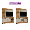 Ver imagem 4 de Estante Ripado para TV até 50 Polegadas MDF 160CMX187CM 2 Portas 4 Prateleiras Alagoas Marrom