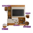 Ver imagem 6 de Estante Ripado para TV até 50 Polegadas MDF 160CMX187CM 2 Portas 4 Prateleiras Alagoas Marrom