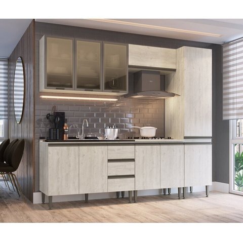 Cozinha 5 Peças 10 Portas Greta Bege/Crema