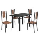 Ver imagem 2 de Conjunto Sala de Jantar Bahia Mesa Tubo 120x75cm Tampo Pedra Ardósia Indiana com 4 Cadeiras