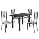 Ver imagem 2 de Conjunto Sala de Jantar Bahia Mesa Tubo 120x75cm Tampo Pedra Ardósia Indiana com 4 Cadeiras