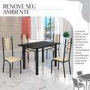 Ver imagem 6 de Conjunto Sala de Jantar Bahia Mesa Tubo 120x75cm Tampo Pedra Ardósia Indiana com 4 Cadeiras