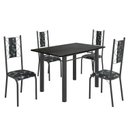 Ver imagem 2 de Conjunto Sala de Jantar Bahia Mesa Tubo 120x75cm Tampo Pedra Ardósia Indiana com 4 Cadeiras