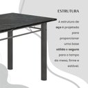 Ver mais imagens de Conjunto Sala de Jantar Bahia Mesa Tubo 120x75cm Tampo Pedra Ardósia Indiana com 4 Cadeiras