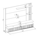 Ver imagem 4 de Painel Ripado para TV até 60 Polegadas MDF 182CMX154CM Home com Maragogi Marrom