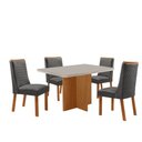 Ver imagem 2 de Mesa de Jantar Olímpia 120 cm Tampo MDF Vidro Canto Copo com 4 Cadeiras Carolina Moderna Mobília
