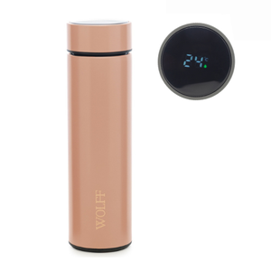 Garrafa Térmica de Aço Inox C/ Termômetro em Led Rosé 500ml Rojemac