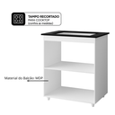 Ver imagem 2 de Balcão de Cozinha para Cooktop 5 Bocas Lara com 2 Nicho para Forno e Microondas - Branco