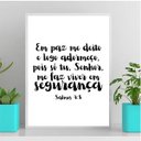 Ver imagem 2 de Quadro Salmo Em Paz Me Deito 24x18cm:Madeira branca