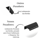 Ver imagem 3 de Kit 10 Puxador Port Gavet Móveis Cozinh Drop Alumínio 200mm - Preto