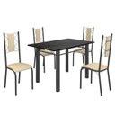 Ver imagem 2 de Conjunto Sala de Jantar Bahia Mesa Tubo 120x75cm Tampo Pedra Ardósia Indiana com 4 Cadeiras