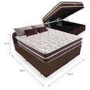 Ver imagem 2 de Cama Box Baú Casal 138 Bipartido Marrom com Colchão Little Angel Mola Superlastic