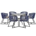 Ver imagem 1 de Mesa e 6 Cadeiras e Noronha Preto E6 Trama Original Azul